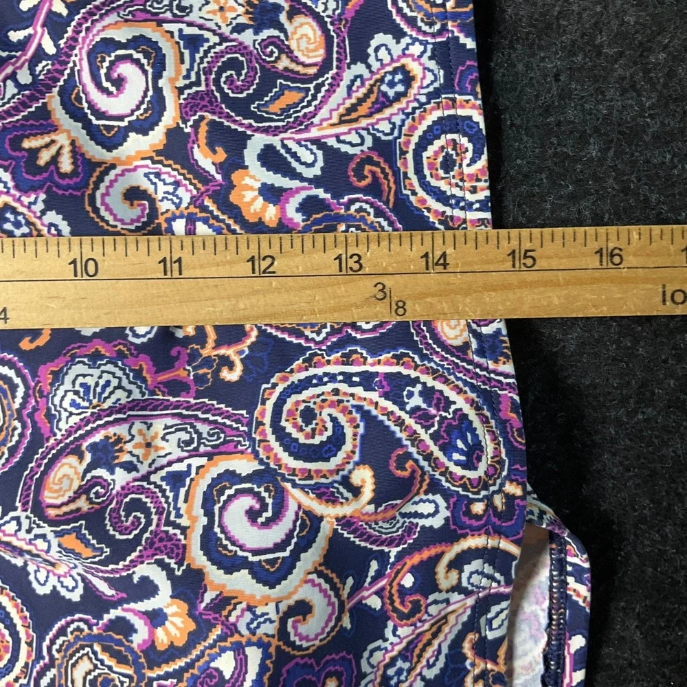 Lands' End Swim Skirt Womens 22W Navy Purple Paisley High Waist Built-in Brief